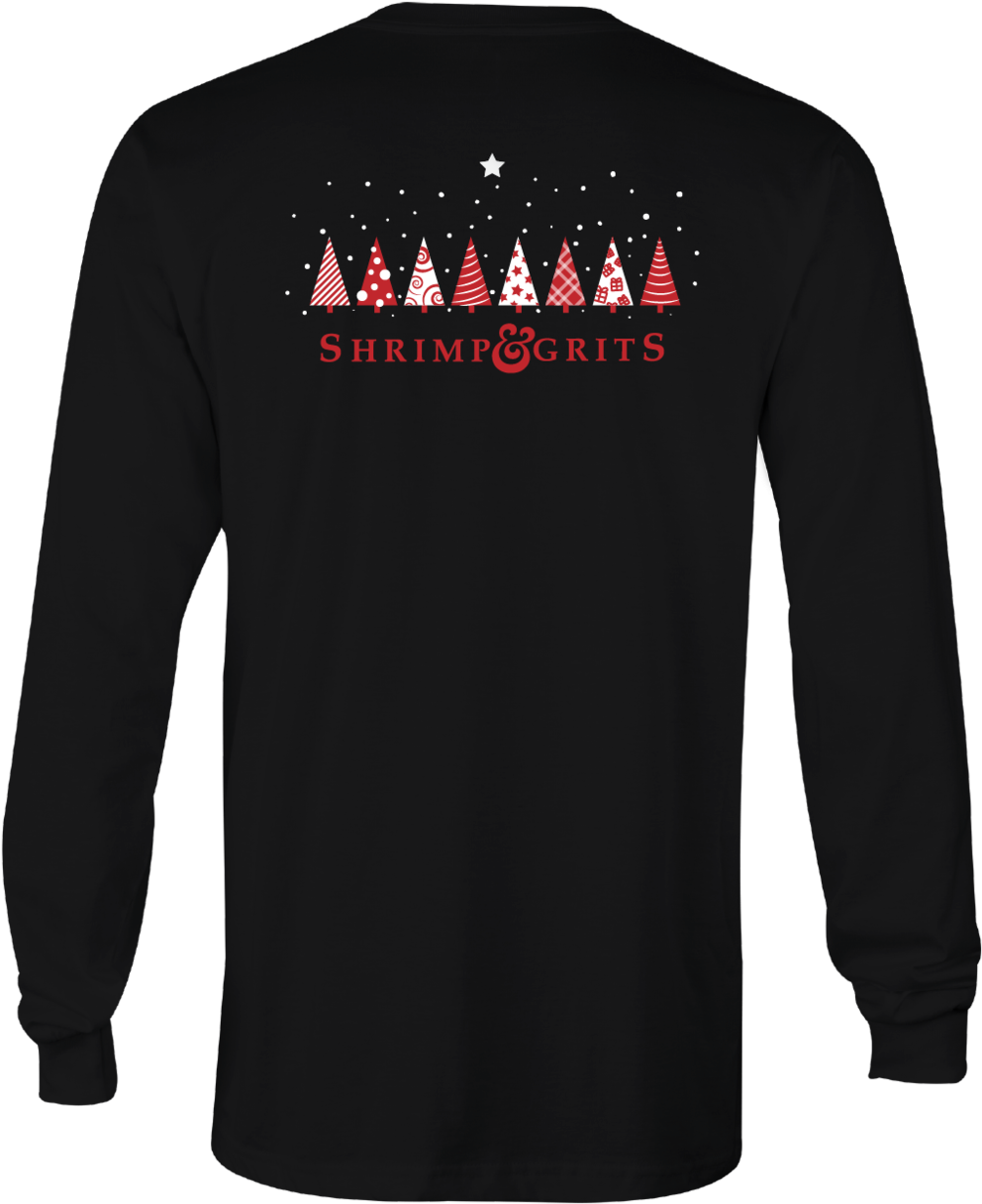 Shrimp&grits Winter Trees Long Sleeve T - Sweater (1000x1223), Png Download
