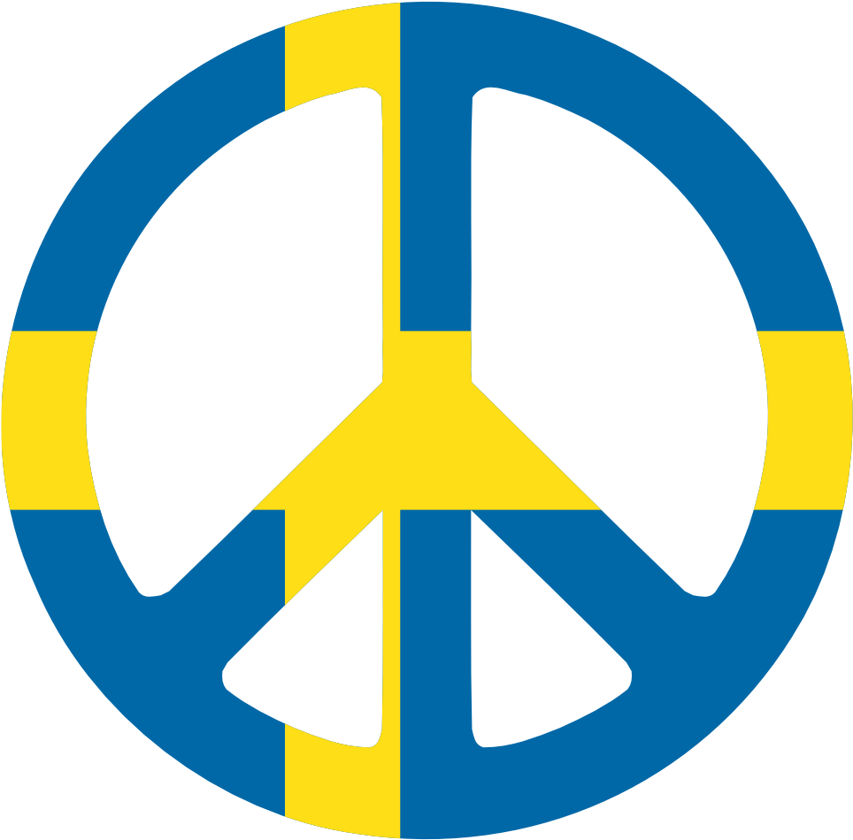 Sweden Peace Symbol Flag 3 Cnd Logo Peacesymbol Scalable - Peace Logo Green (999x999), Png Download