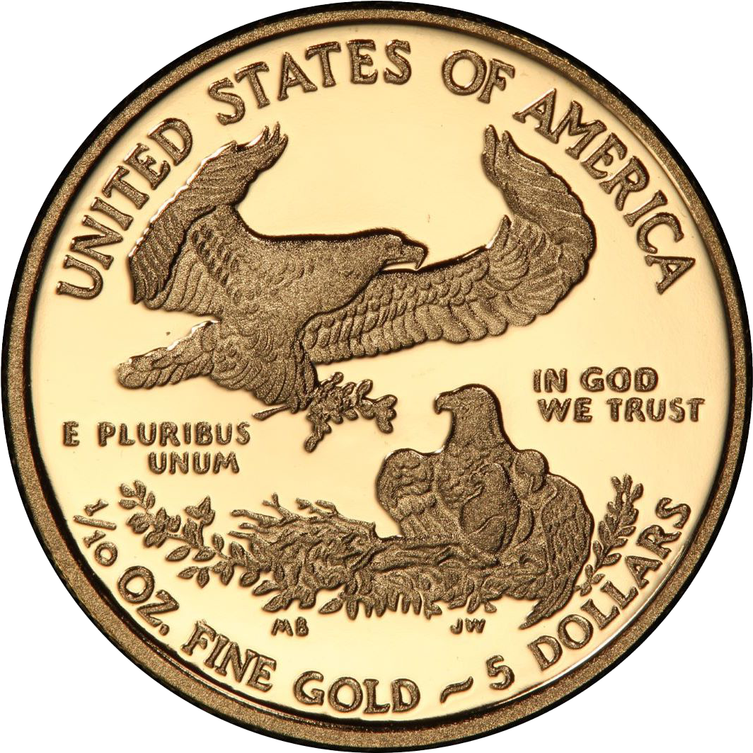 $5 Proof American Gold Eagle (1103x1110), Png Download