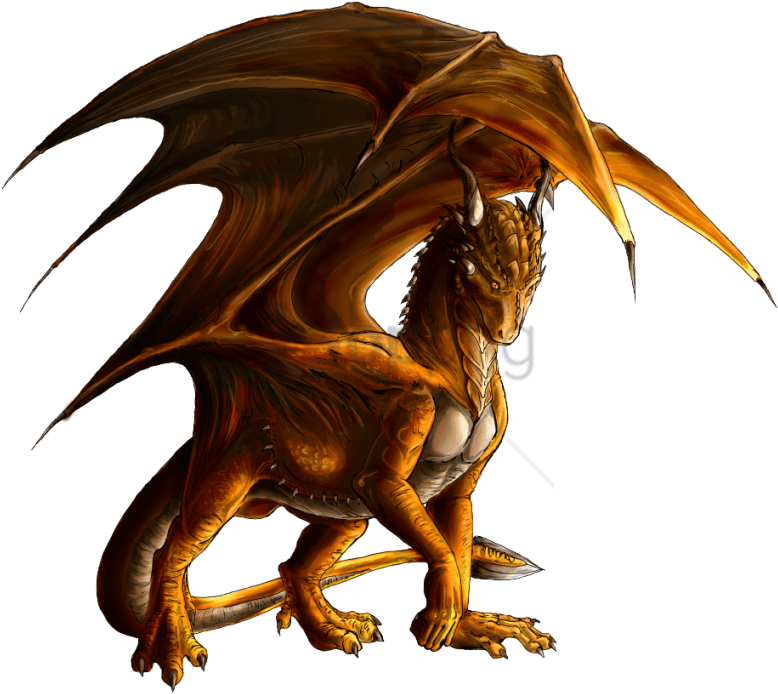 Free Png Large Brown Dragon Png Image With Transparent (850x752), Png Download