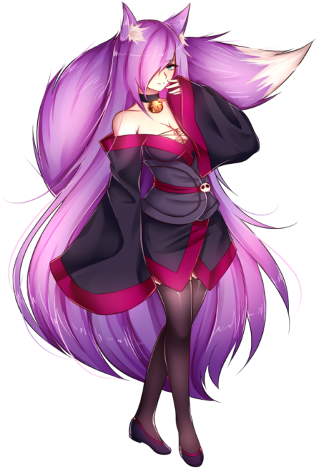 Sexy Characters - Kitsune Kuro (500x666), Png Download