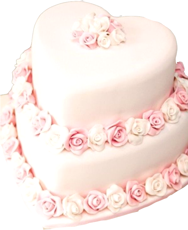 Pink Heart Cake - Свадебный Торт В Виде Сердца (599x929), Png Download