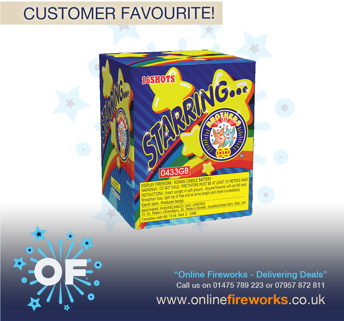 Starring By Brother Pyrotechnics From Online Fireworks (1200x1200), Png Download