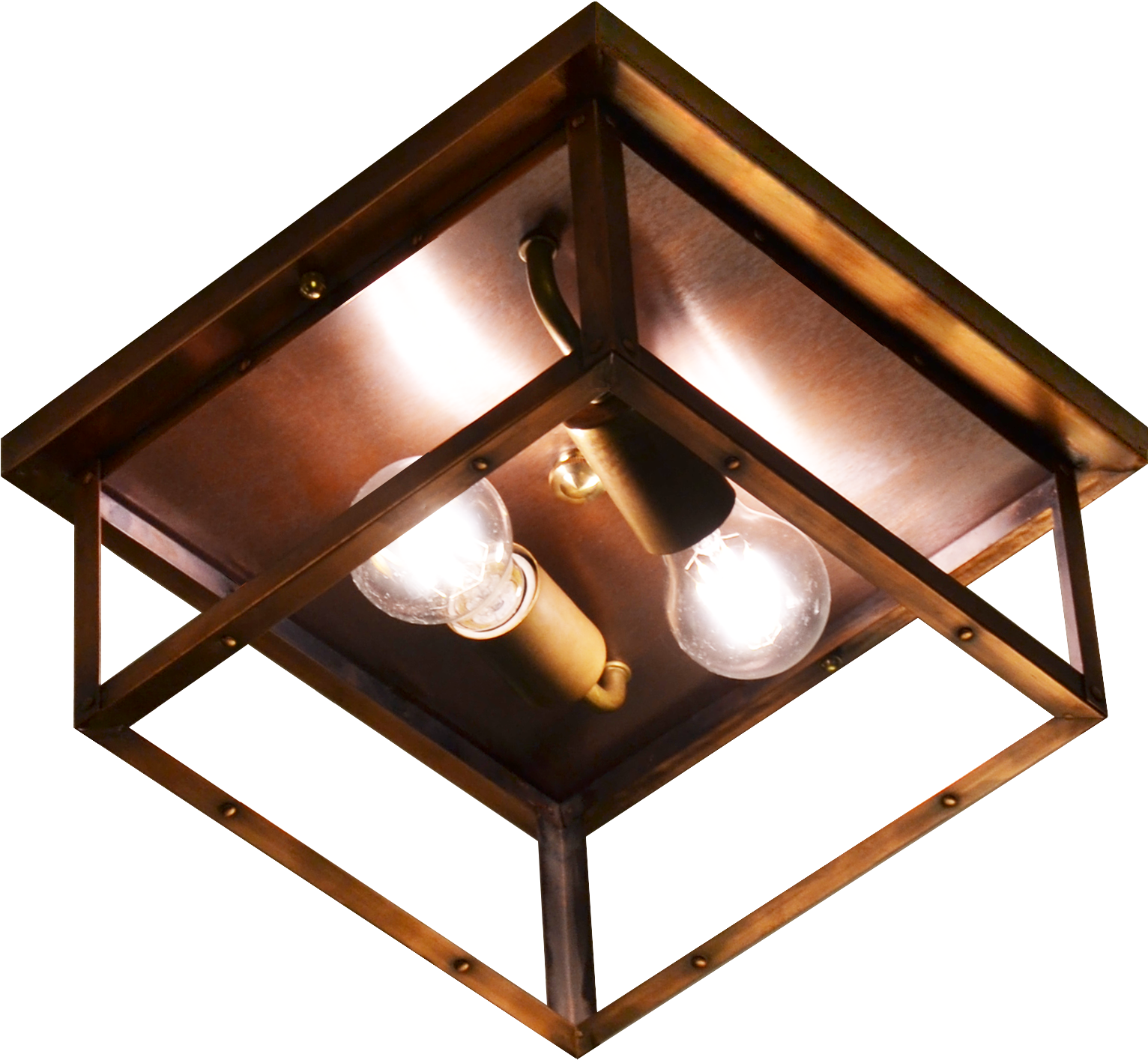 The Coppersmith 4 Side Copper Ceiling Light 4 Side - Flush Copperceiling Light (1642x1524), Png Download