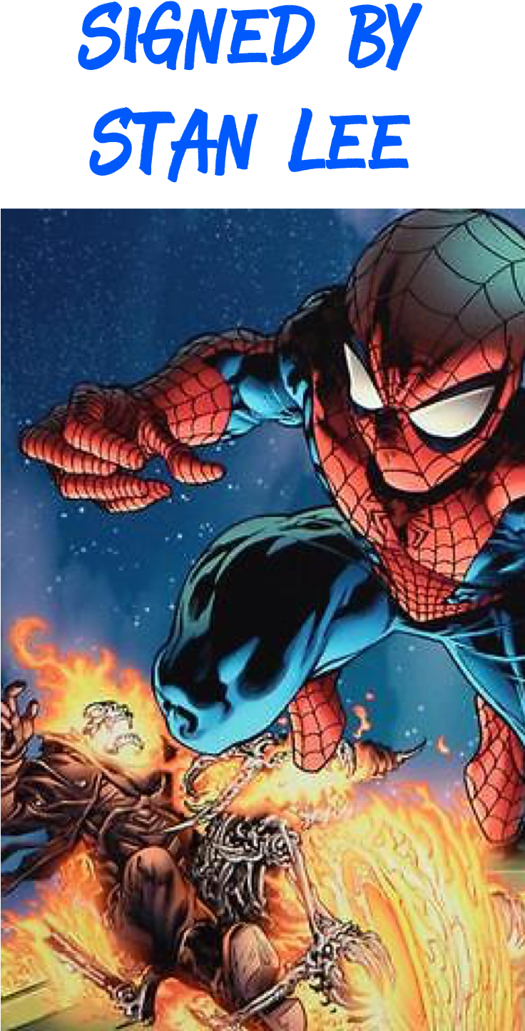 99 Stan Lee Signed Spider-man Marvel Original Comic - Spiderman Vs Ghost Rider (735x1500), Png Download