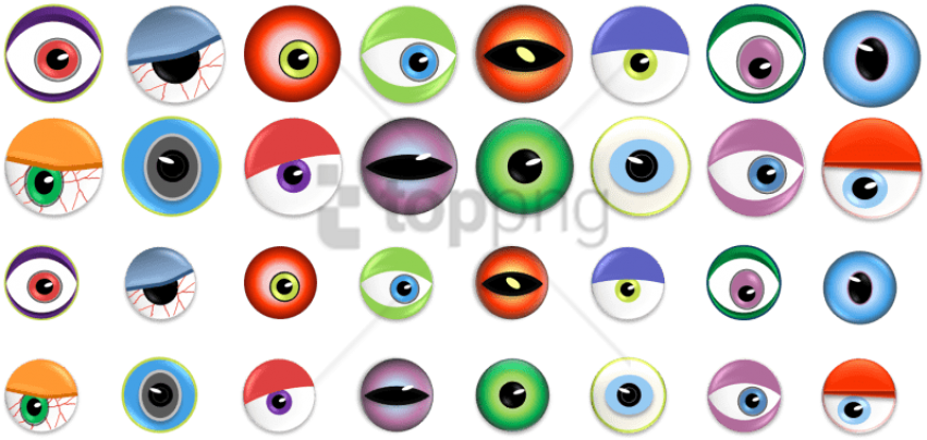 Free Png Monster Eyes Png Image With Transparent Background - Clip Art Monster Eyes (851x404), Png Download