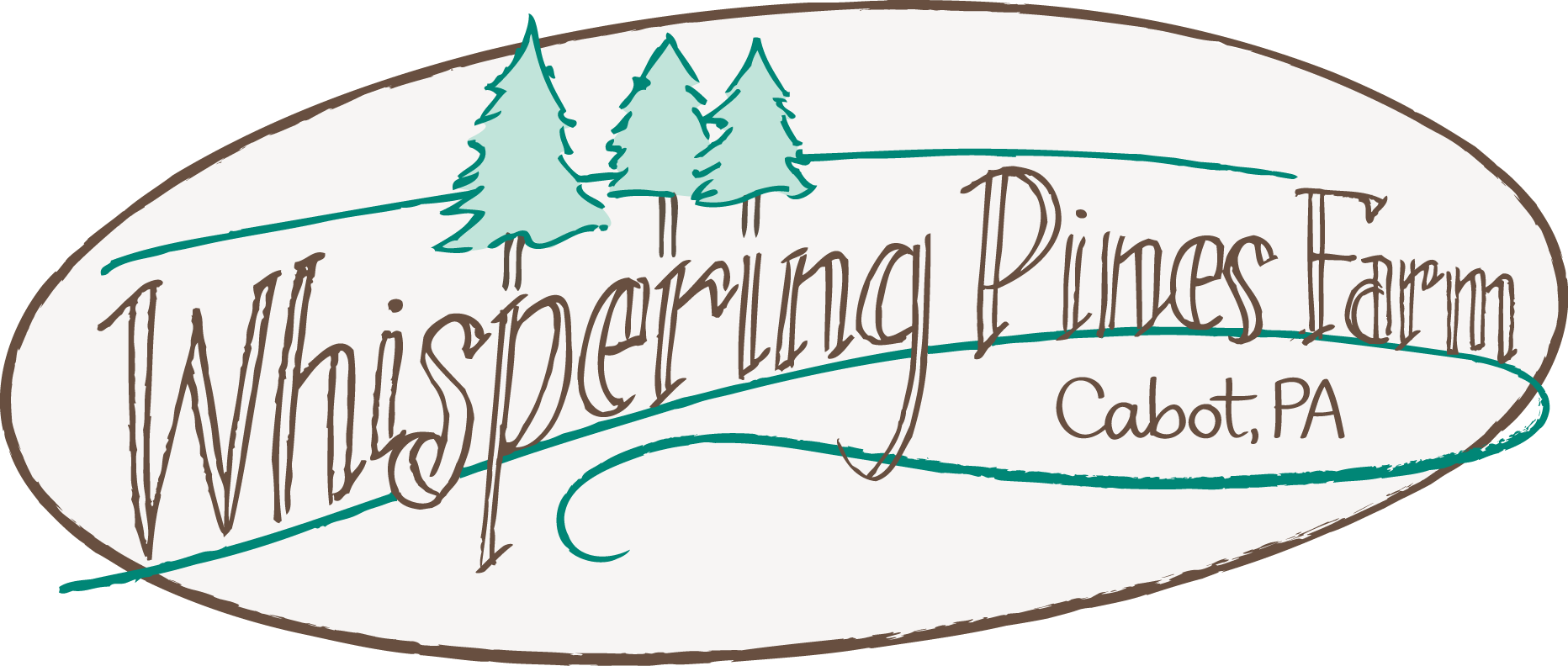 Whispering Pines Farm - Whispering Pines Farm Logo (1864x792), Png Download