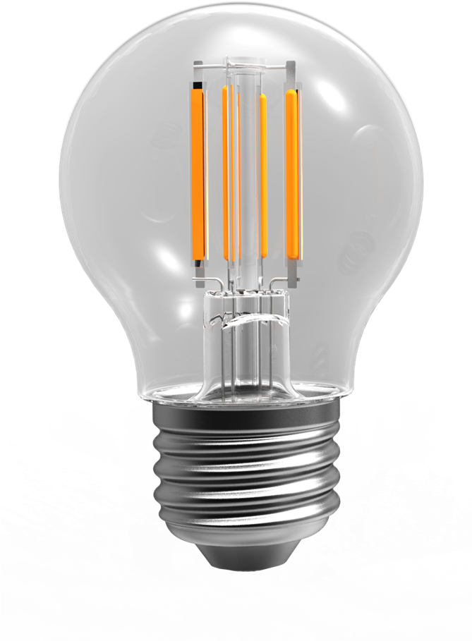 5 Clear Lens Filament Bulb - Fluorescent Lamp (668x1000), Png Download