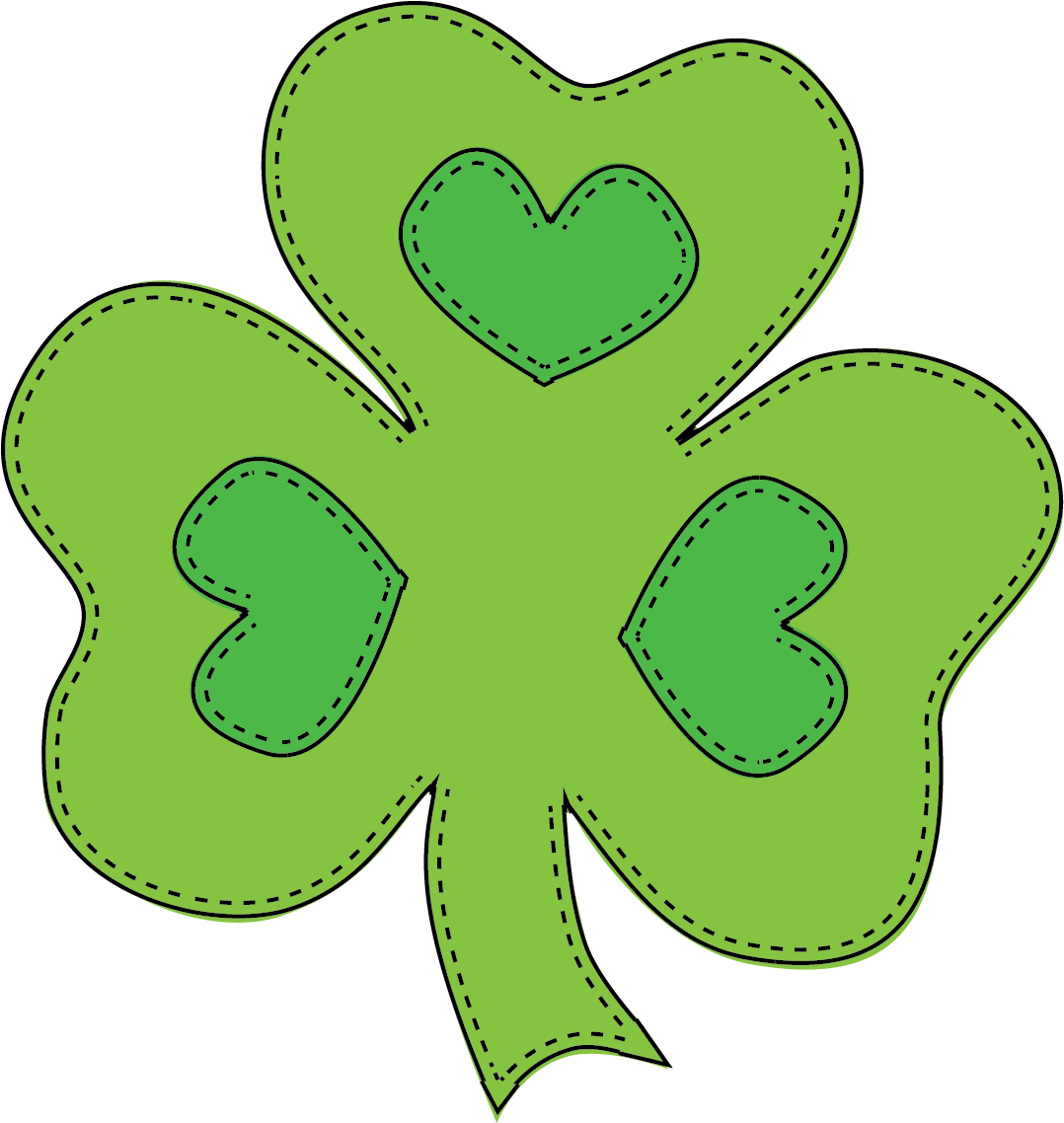 Stamp Download The Outline Digital Stamps For Your - Irish Shamrock (1111x1183), Png Download