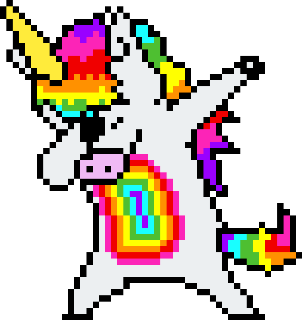 Dabbing Unicorn By Kawaii-goth8104 - Cute Pixel Art Unicorn (1050x1176), Png Download