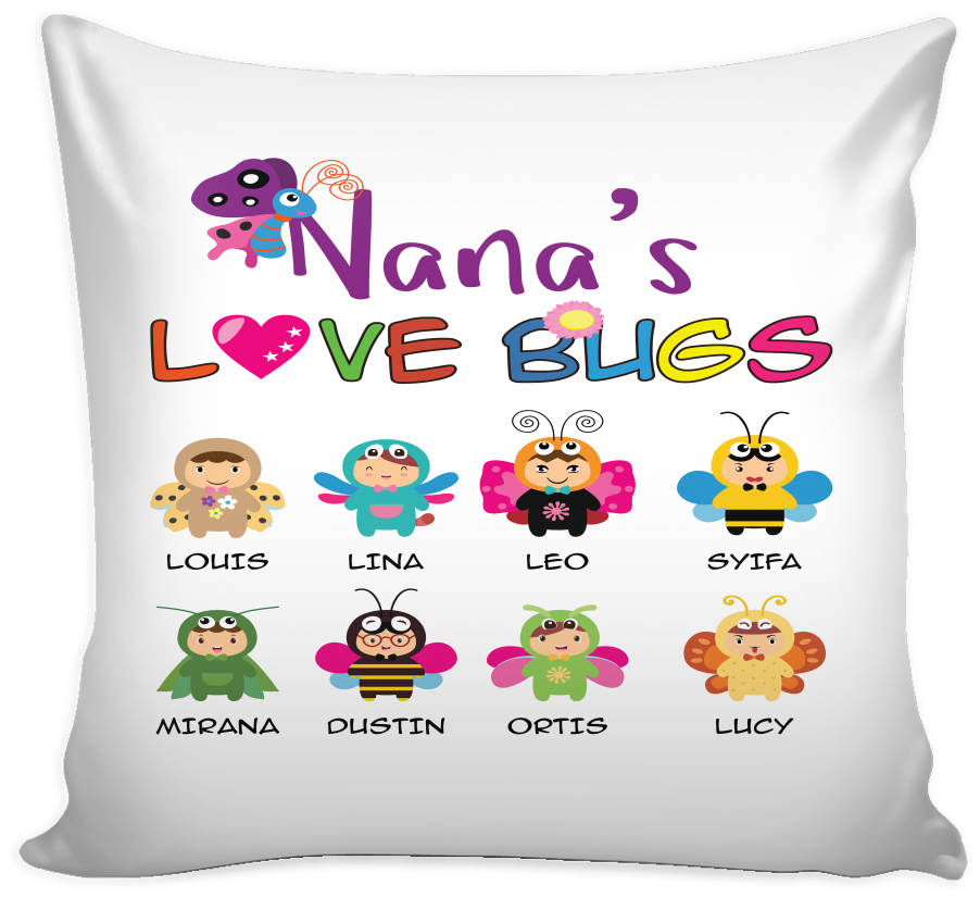 Nana Love Bugs Pillow Cover - Bulbasaur Ivysaur Venusaur (1024x1024), Png Download