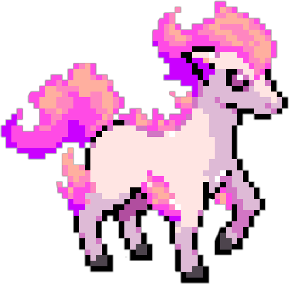 Ponita - Pixel Art Ponyta (1024x1199), Png Download