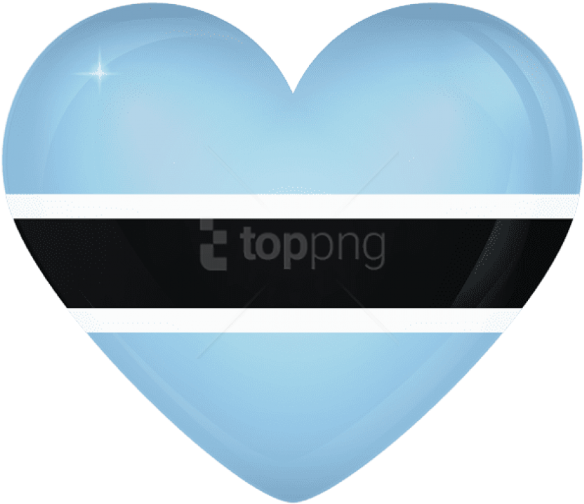 Free Png Download Botswana Large Heart Flag Clipart - Botswana Flag Heart Png (850x750), Png Download