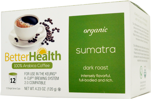 Better Health Coffee Organic Sumatra Ground K Cup 12 - Java Coffee (650x650), Png Download