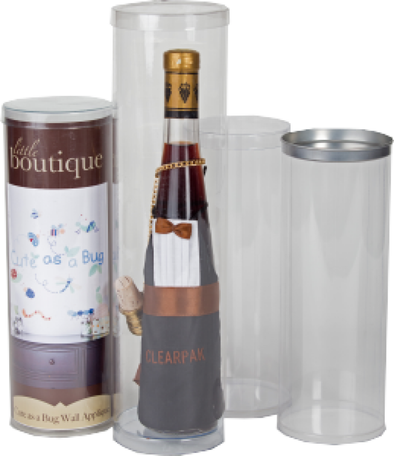 Clear Packaging Tubes Clearpak - Wine Bottle Tube Packaging (800x926), Png Download