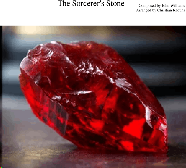 The Sorcerer's Stone Sheet Music For Flute, Clarinet, - Harry Potter Philosopher's Stone Stone (850x1100), Png Download