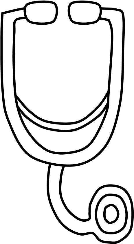 Stethoscope, Png Stethoscope, Black And White - Illustration (816x1056), Png Download