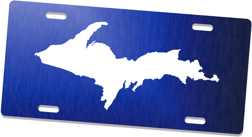 License Plate - "u - P - Silhouette" 6"x12" - Map Of Michigan Porcupine Mountains (1024x1024), Png Download