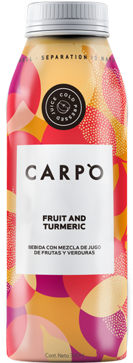 Frutas Y Turmeric - Plastic Bottle (326x550), Png Download