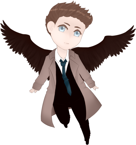 Supernatural Castiel Chibi Image - Castiel (600x628), Png Download