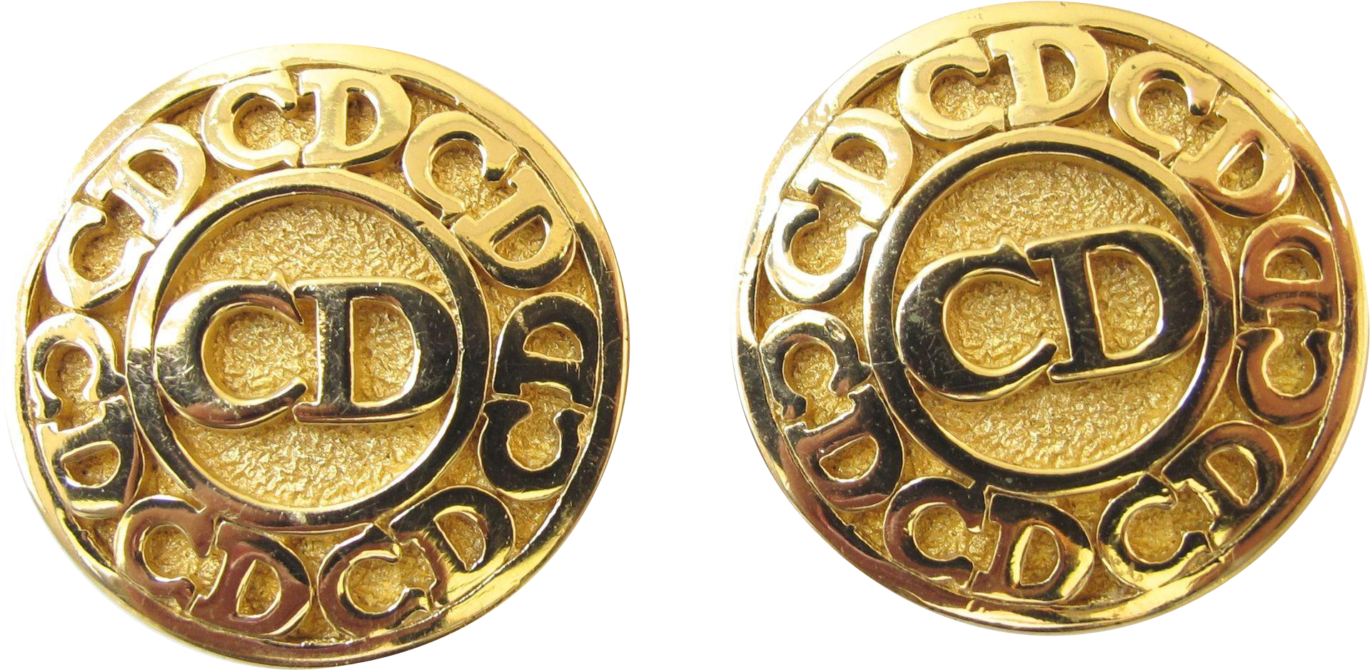 Christian Dior Logo Clip Earrings - Vintage Dior Earrings Cd (1918x1918), Png Download