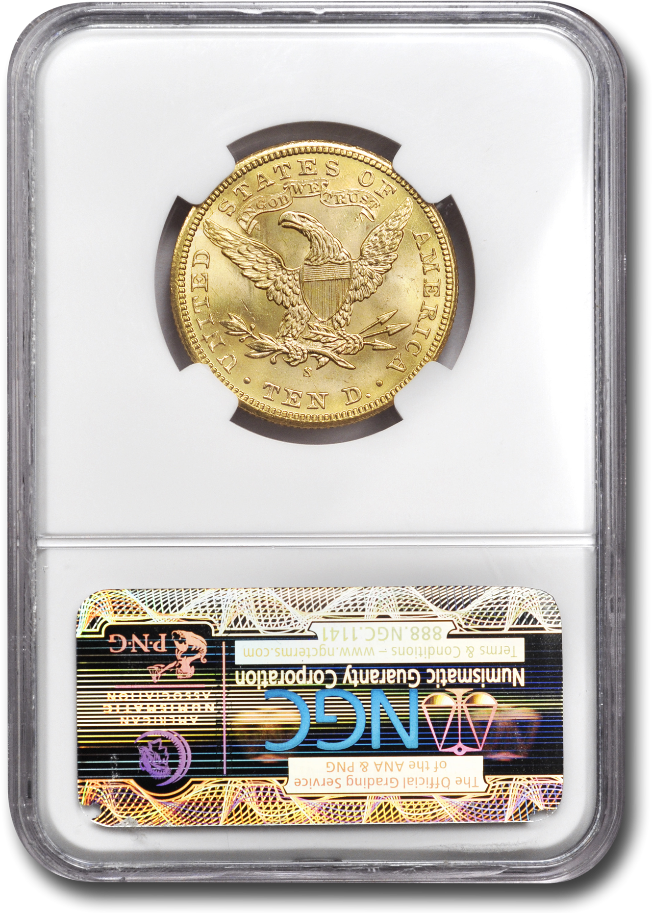 Picture Of $10 Liberty Gold Coins Ms 65 - Coin (1920x1920), Png Download