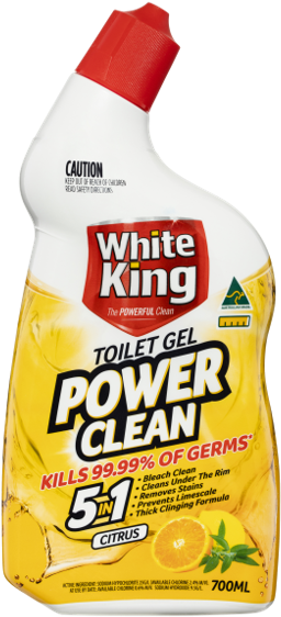 White King Powerclean Toilet Gel Citrus 700ml - White King Power Clean (625x625), Png Download