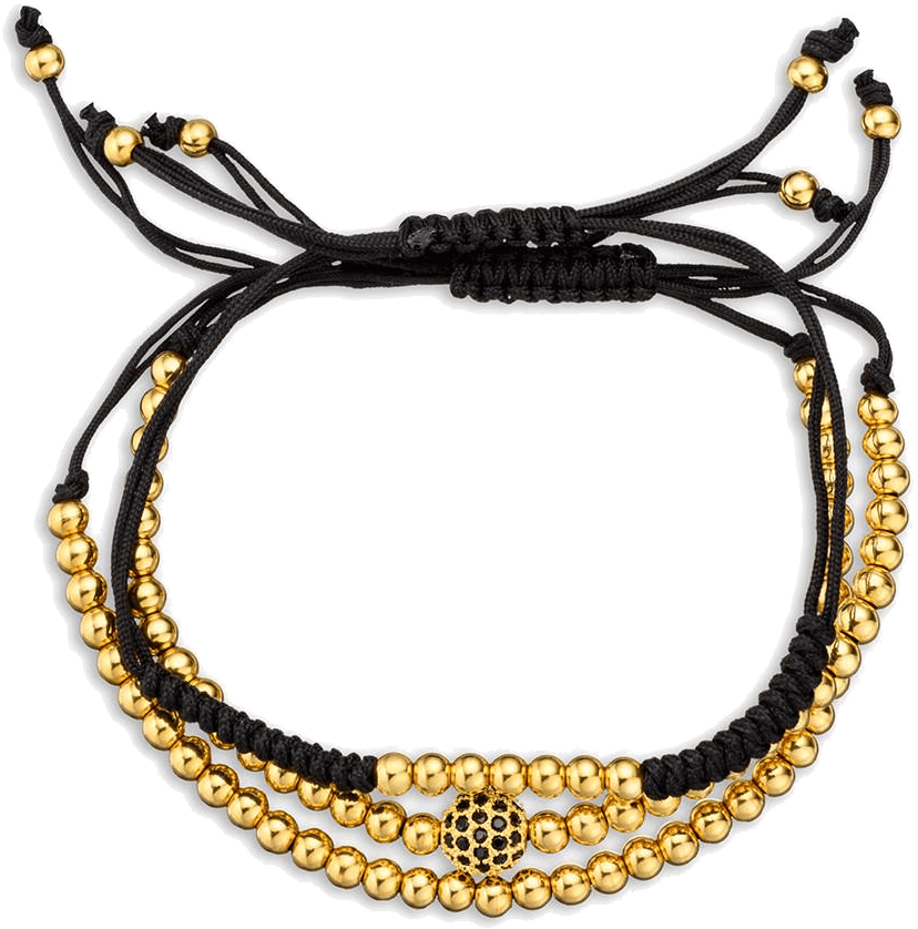 Gold Macrame Stack - Macrame Gold Bracelet (1000x1000), Png Download