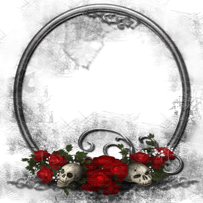 Goth Frame - Skull And Roses Frame (400x400), Png Download