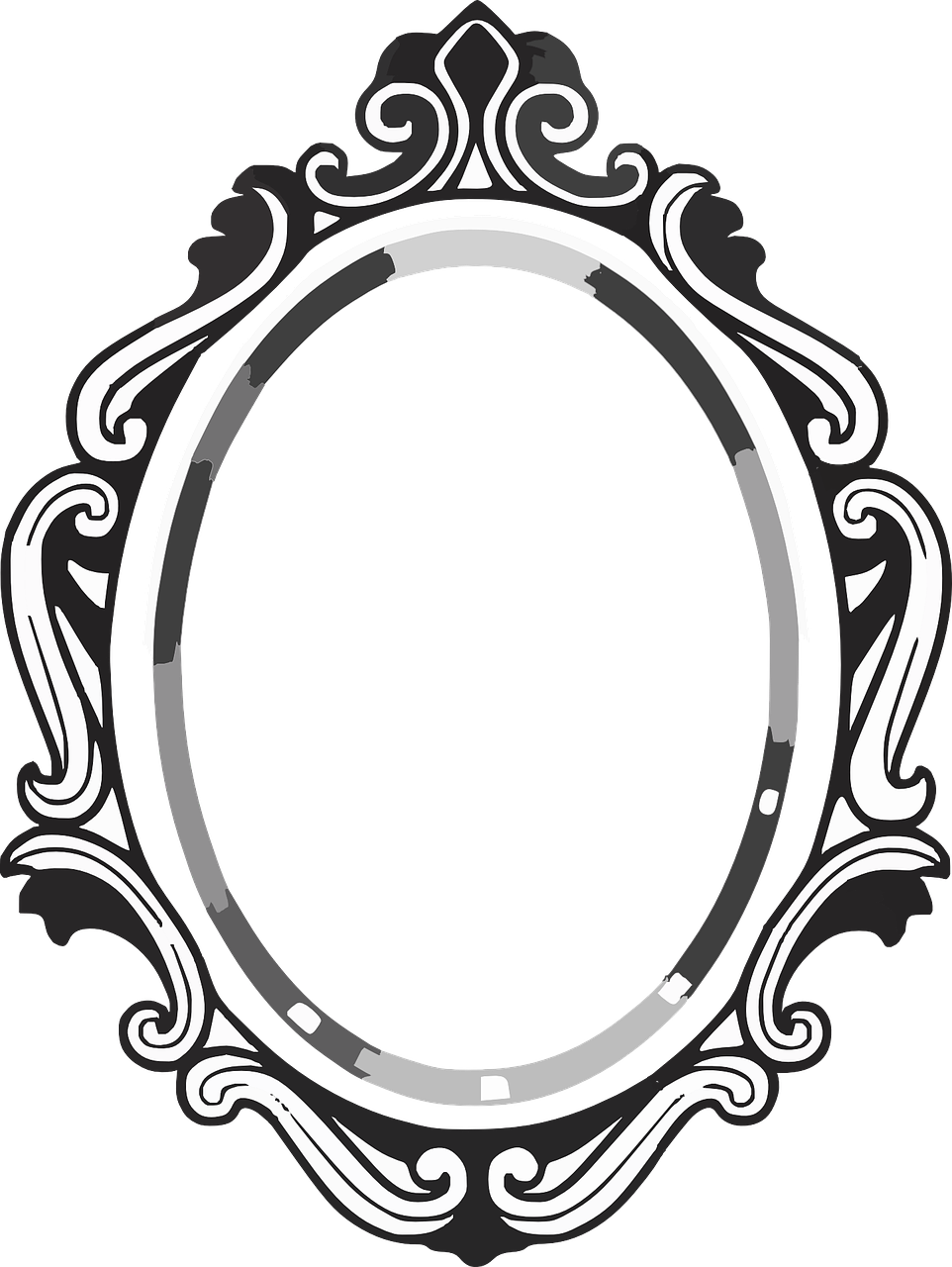 Pink Oval Frame Clipart Clipart Panda Free Clipart - Mirror Clipart (450x599), Png Download