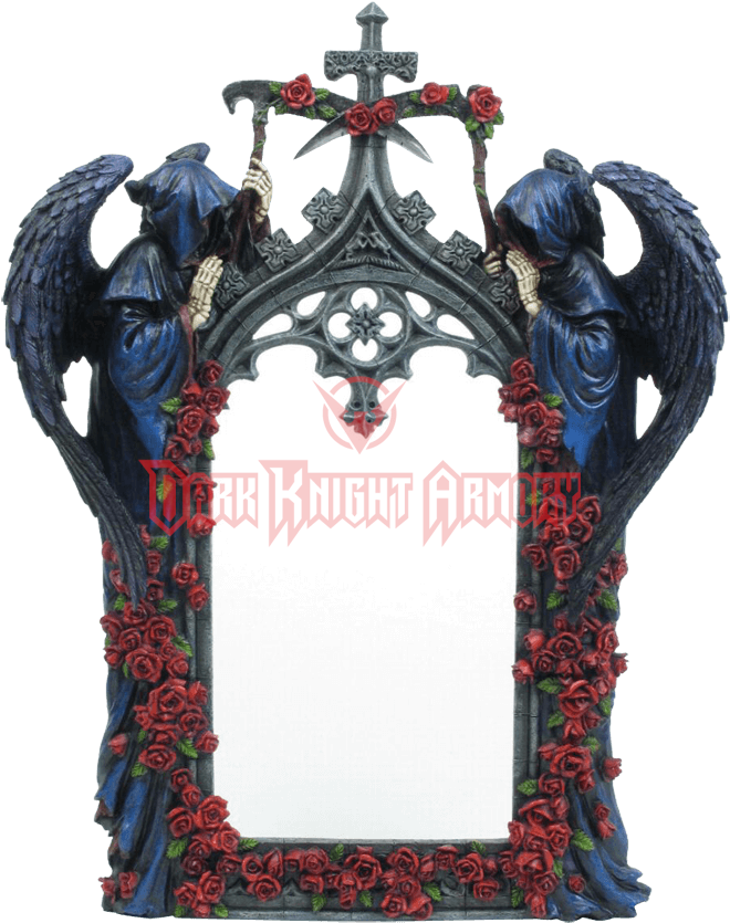 Gothic Arch With Grim Reapers And Roses Mirror - Zeckos Gothic Grim Reapers And Roses Sculptural Archway (850x850), Png Download