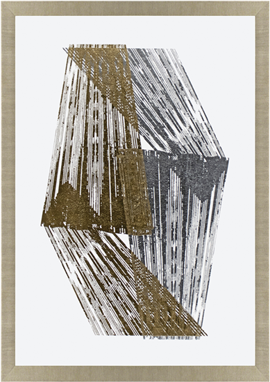 Gold And Silver Stripes - Jennifer Goldberger Large Canvas Art Prints - Silver (550x550), Png Download
