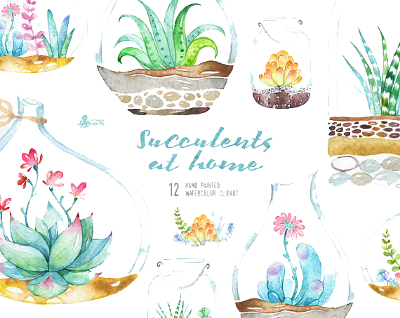 Clip Transparent Download Invitation Watercolour Flowers (570x453), Png Download