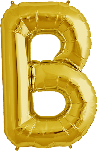 14inch Air-inflated Letter “b” Gold Foil Balloon - Foil Balloon Letter B (500x500), Png Download