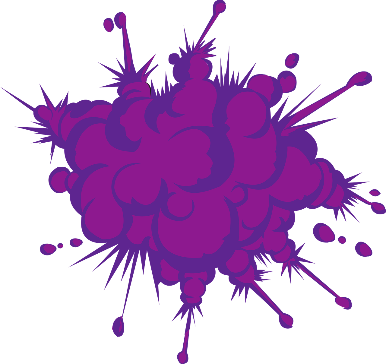 Vector Graphics, - Cartoon Purple Explosion (1280x1207), Png Download