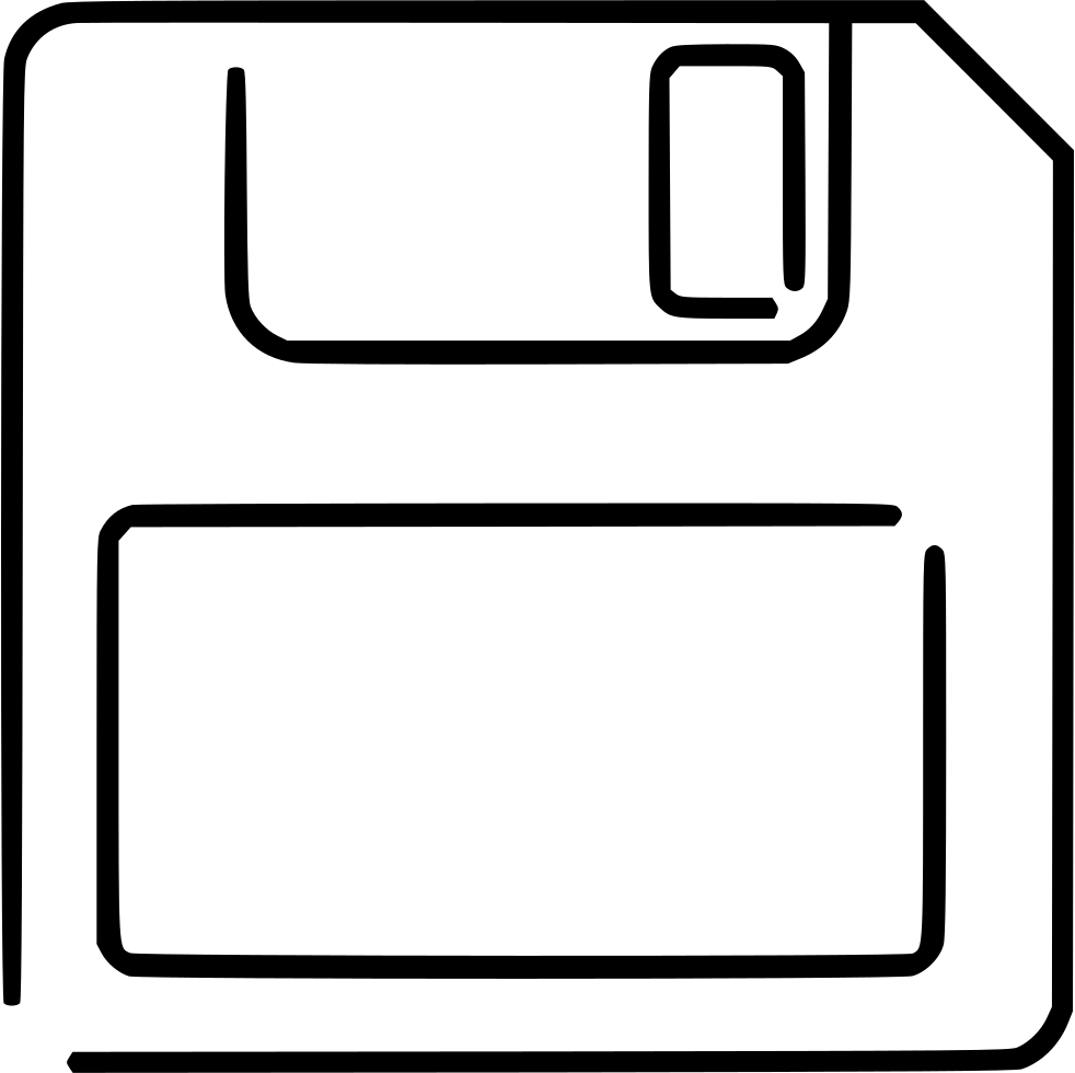 Floppy Disk - - Line Art (982x980), Png Download