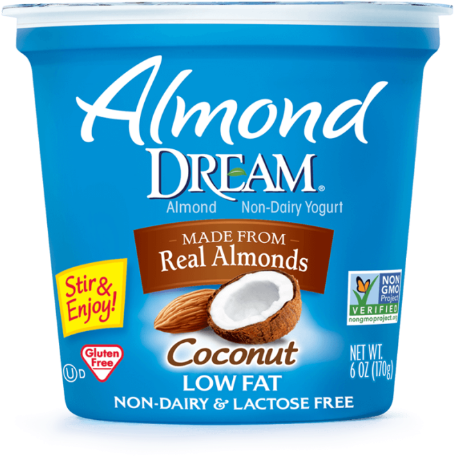 Almond Non-dairy Yogurt, Coconut - Almond Dream Non-dairy Lowfat Yogurt, Coconut - 6 Oz (1024x1024), Png Download