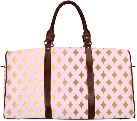 Gold Foil Pattern On Pink Waterproof Travel Bag/small - Sirenbucks Tattoo Fashion Designed Waterproof Travel (500x500), Png Download