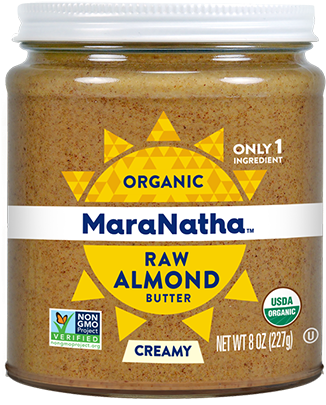 Organic Raw Creamy Almond Butter - Maranatha Organic Peanut Butter 16oz (330x521), Png Download