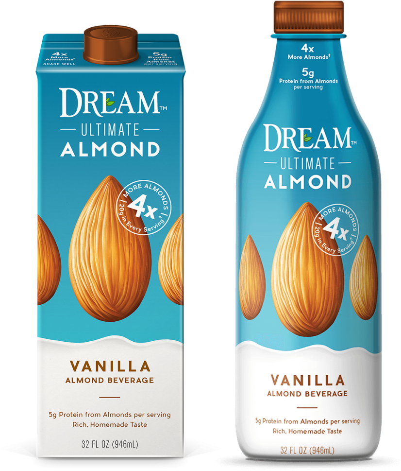 Vanilla Almond Beverage - Almond Dream Milk New (1024x1024), Png Download