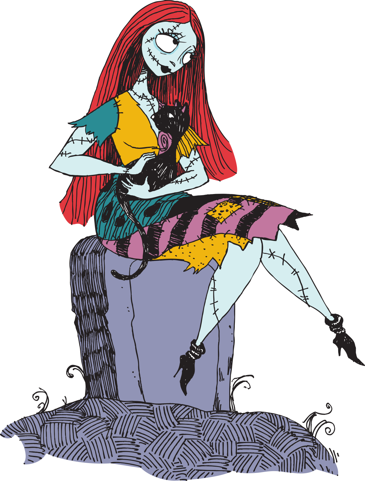 Clowns Drawing Nightmare Before Christmas - Sally The Nightmare Before Christmas Png (480x631), Png Download