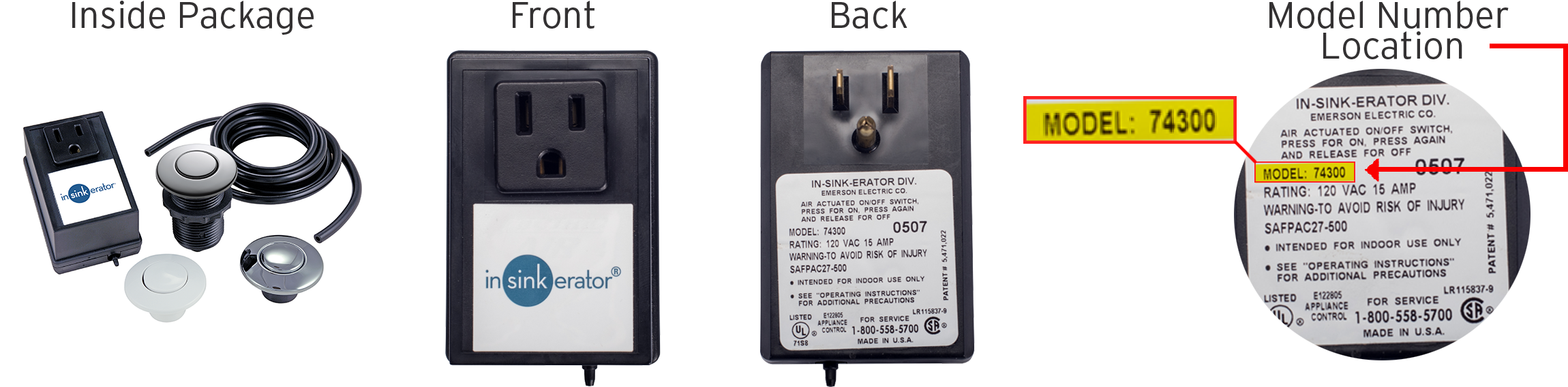 Sts 74300 Group - Insinkerator Sts-so Sink Top Disposal Switch, (2400x600), Png Download