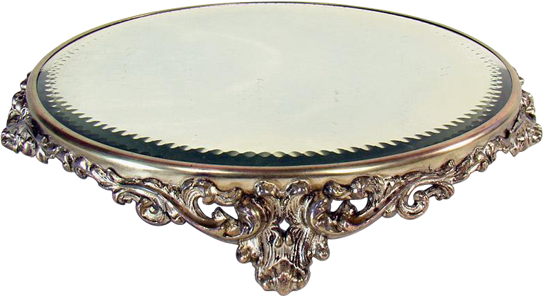 Silver Plated Plateau Mirror With Cut And Beveled Border - Magnify (787x787), Png Download
