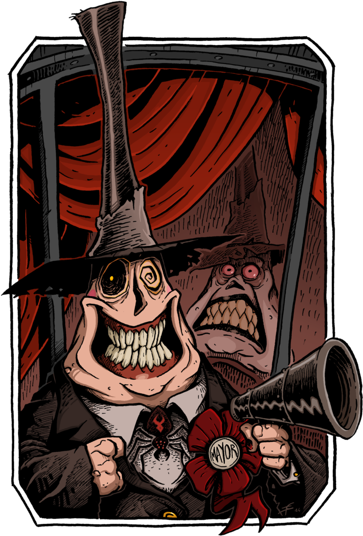 Drawing Halloween Nightmare Before Christmas - Nightmare Before Christmas Mayor Art (800x1132), Png Download