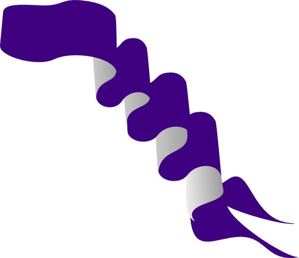 Purple Ribbons Clip Art - Purple Clip Art Ribbons (600x517), Png Download