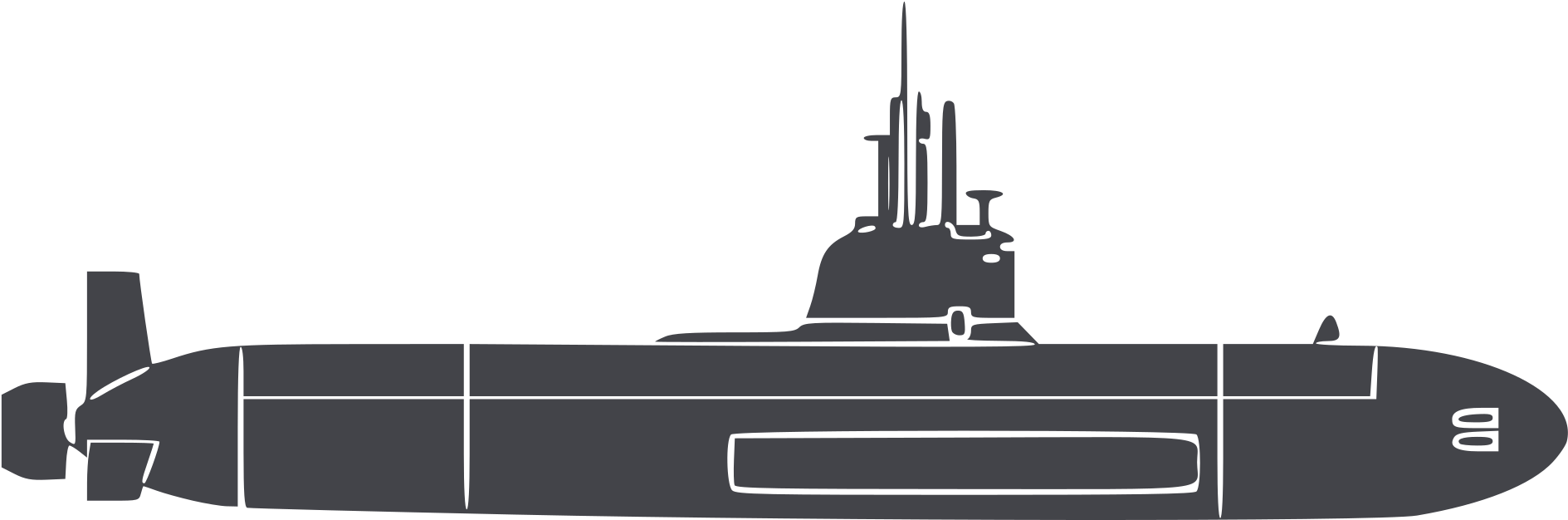 Submarine Png Image Transparent - Barracuda Class (2000x735), Png Download