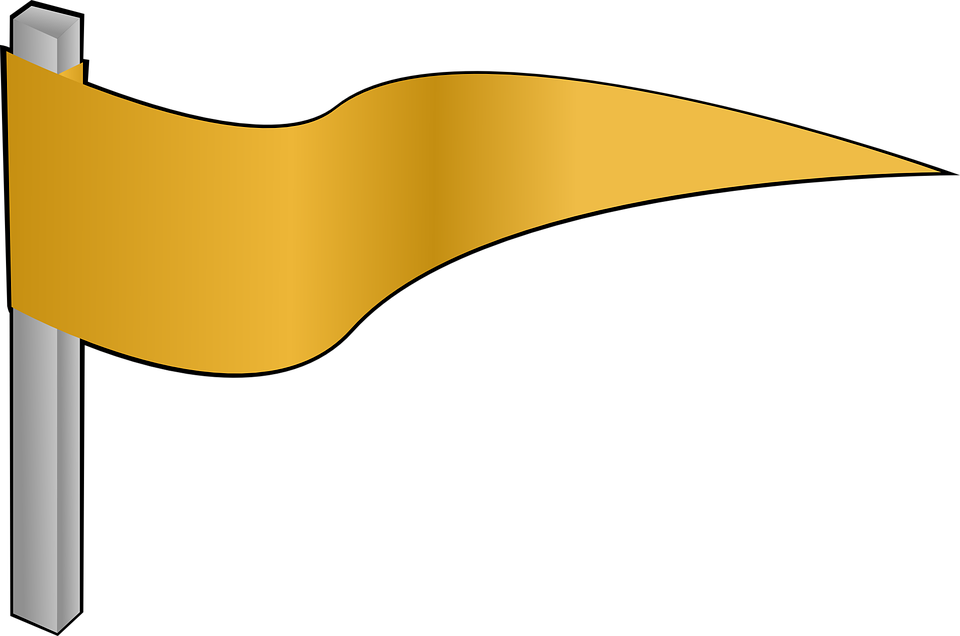 Pennant Banner Cliparts - Gold Flag Transparent (960x636), Png Download