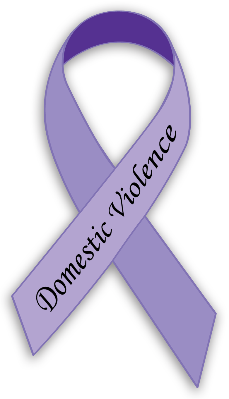 Domestic Violence Purple Ribbon Clipart - Domestic Violence Awareness Ribbon Png (782x1364), Png Download