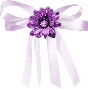 Purple Ribbon - Tube Psp Noeud (351x355), Png Download