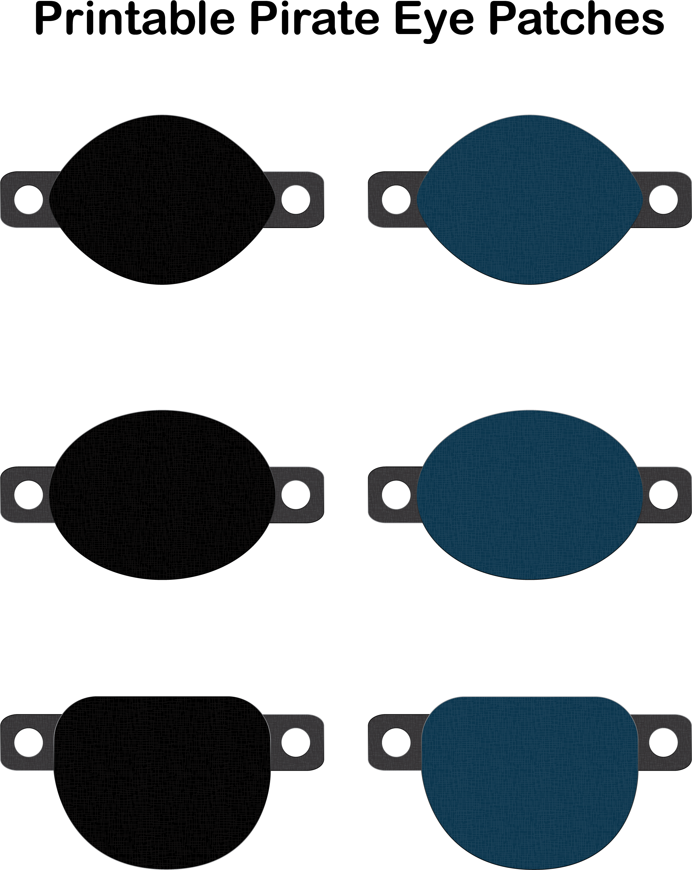 Pirate Eye Patch Print Out (2550x3300), Png Download